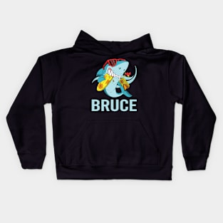 Funny Shark - Bruce Name Kids Hoodie